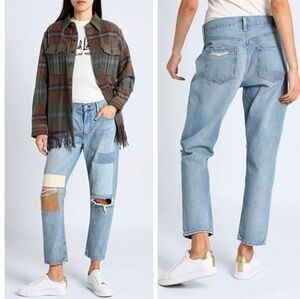 NWT Polo Ralph Lauren 29 Indie Sleeze Patchwork Hippie Thrashed Boyfriend Jeans